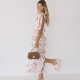 Octavia Ruffled Tiered Midi Dress - Rose