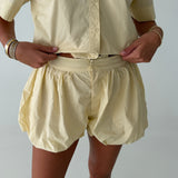 Lucy Poplin Shorts - Butter Yellow