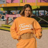 Fancy Oversized French Terry Mockneck - Miami Mango