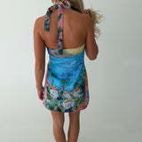 Tropical Horizon Mini Dress - Blue