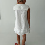 Clara Collared Eyelet Mini Dress - White