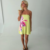 Farrah Strapless Mini Dress - Yellow