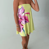 Farrah Strapless Mini Dress - Yellow