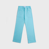 French Terry Straight Leg Drawstring Pants - Biscayne Blue