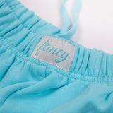 French Terry Straight Leg Drawstring Pants - Biscayne Blue