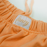 French Terry Straight Leg Drawstring Pants - Miami Mango