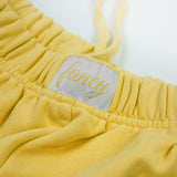 French Terry Straight Leg Drawstring Pants - Sunlight Yellow