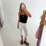 Polka Dot Capri Pants - Black
