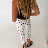 Polka Dot Capri Pants - Black