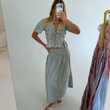 Jaley Gingham Ruffled Top - Cream/Black