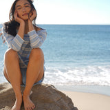Fancy Boatneck Top - Malibu Blue Stripe