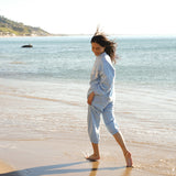 Fancy Boatneck Top - Malibu Blue Stripe