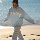 Fancy Relaxed Flow Pant - Malibu Blue Stripe