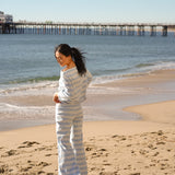 Fancy Relaxed Flow Pant - Malibu Blue Stripe