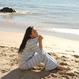 Fancy Relaxed Flow Pant - Malibu Blue Stripe