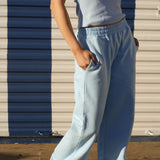 Fancy Fleece Wide Leg Sweatpants - Ice Blue