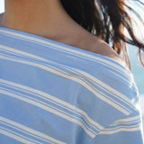 Fancy Boatneck Top - Malibu Blue Stripe