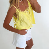 Iris Lace Cami Top - Lemon