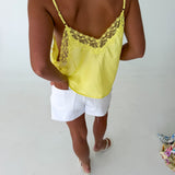 Iris Lace Cami Top - Lemon