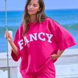 Terry Short Sleeve Classic Mockneck - Hibiscus Pink