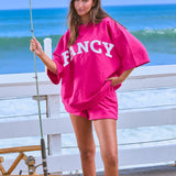 Terry Short Sleeve Classic Mockneck - Hibiscus Pink