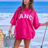 Terry Short Sleeve Classic Mockneck - Hibiscus Pink