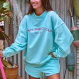 Oversized Terry Fishing Club Mockneck - Spearmint