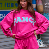 Oversized Terry Classic Mockneck - Hibiscus Pink