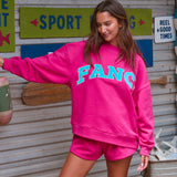 Oversized Terry Classic Mockneck - Hibiscus Pink