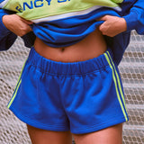 Terry Comfort Short - Cobalt Blue/Lime Stripe