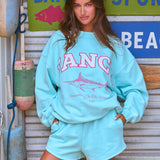 Oversized Terry Classic Graphic Mockneck - Spearmint