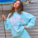 Oversized Terry Classic Graphic Mockneck - Spearmint