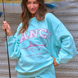 Oversized Terry Classic Graphic Mockneck - Spearmint