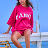 Terry Short Sleeve Classic Mockneck - Hibiscus Pink