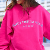 Oversized Terry Fishing Club Mockneck - Hibiscus Pink