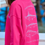 Oversized Terry Fishing Club Mockneck - Hibiscus Pink