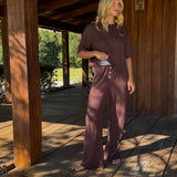 Fancy Waffle Knit Pants - Chocolate