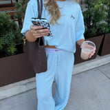 Fancy Waffle Knit Pants - Glacier