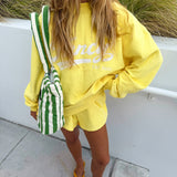 Fancy Oversized French Terry Mockneck - Sunlight Yellow