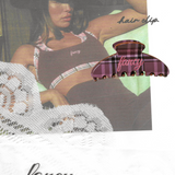 Fancy Claw Clip - Brown Plaid