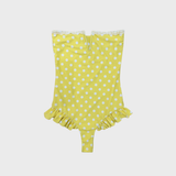 Strapless Frill One Piece - Daffodil Polka Dot
