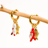 Rocaille Fish Pearl Earrings