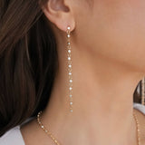 Dainty Linear Crystal Earrings: Clear Crystal with 18k Gold Plating