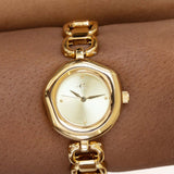 Open Circle Bracelet Watch in Gold