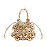 Bobby Leather Top Handle Bag - Gold