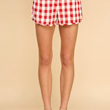 Tia Gingham Shorts - Red