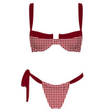 Seaside Picnic Bikini Set - Red Plaid