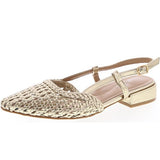 Laura Gold Block Kitten Heel-Gold/Metallic