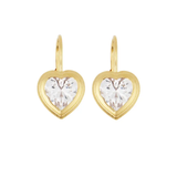 Hart Bezel Heart Drop Earrings