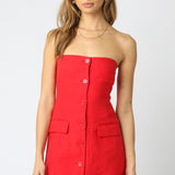 Paige Mini Dress - Red